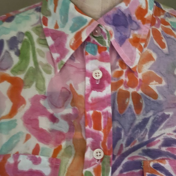 Lauren Ralph Lauren Vibrant Multicolor Cotton Shirt - Picture 9 of 10